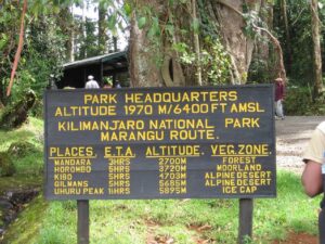 Marangu route hike